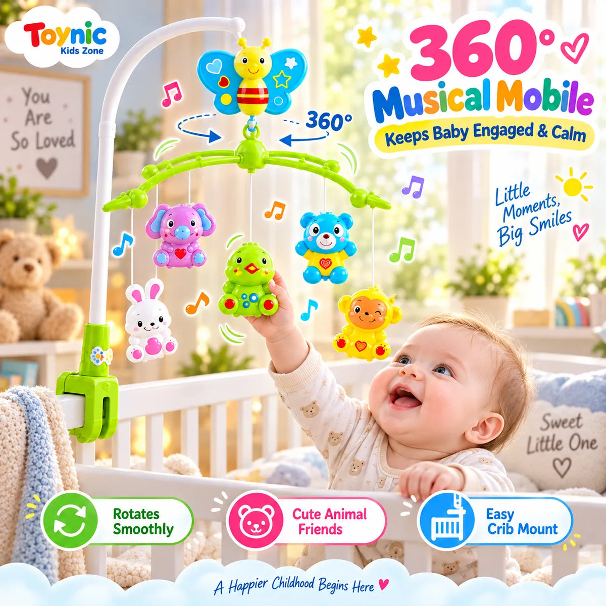 LullabyBell Baby Crib Musical Bell – Soothing Lullaby Nursery Toy
