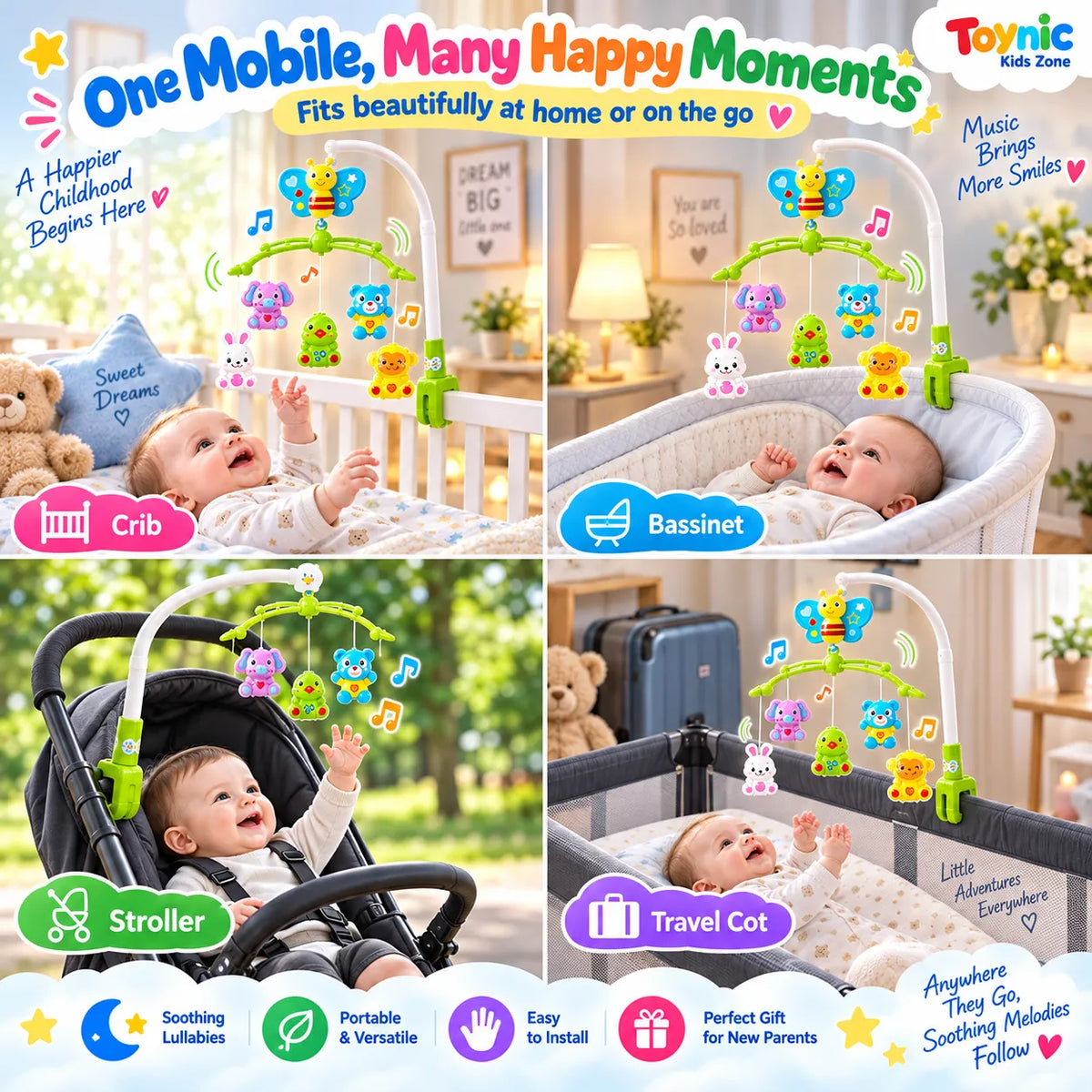 LullabyBell Baby Crib Musical Bell – Soothing Lullaby Nursery Toy