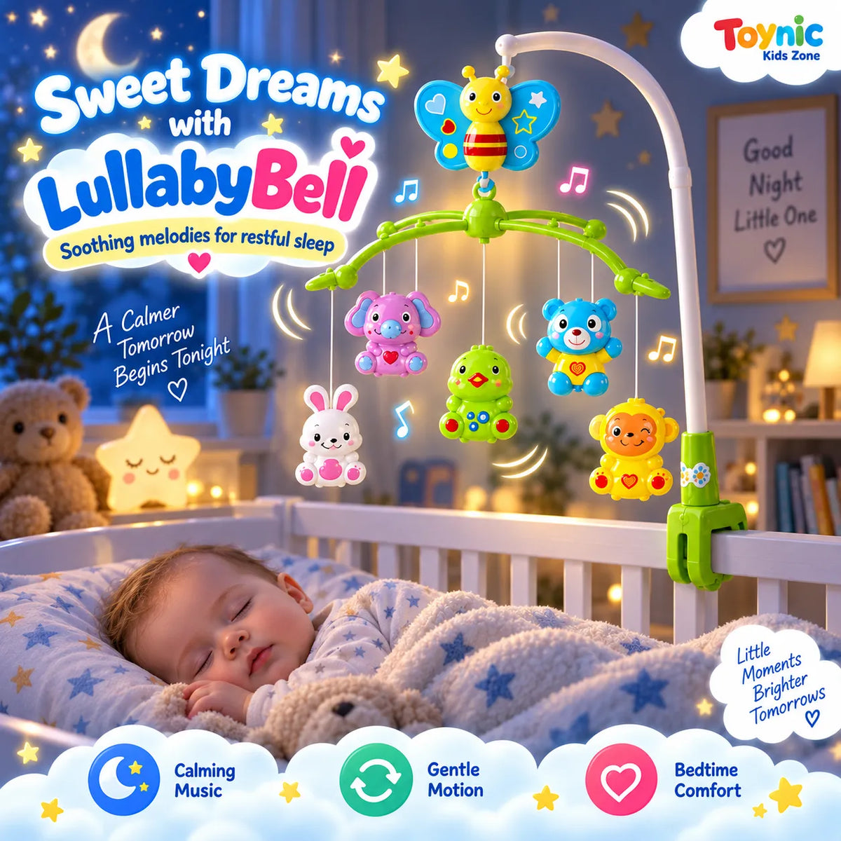 LullabyBell Baby Crib Musical Bell – Soothing Lullaby Nursery Toy