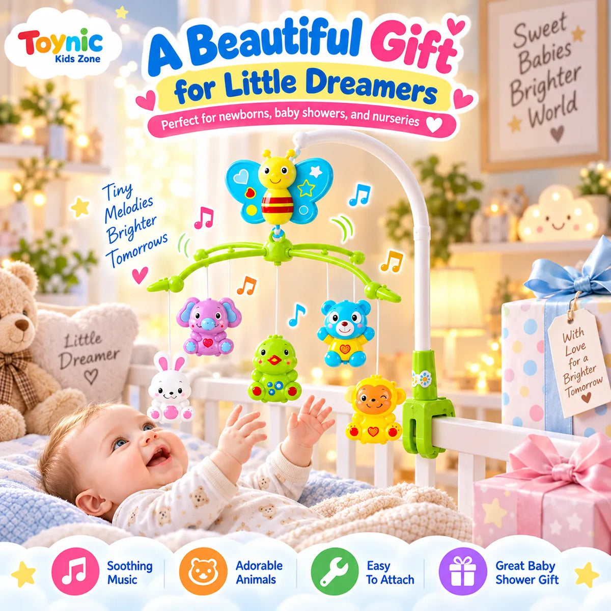 LullabyBell Baby Crib Musical Bell – Soothing Lullaby Nursery Toy