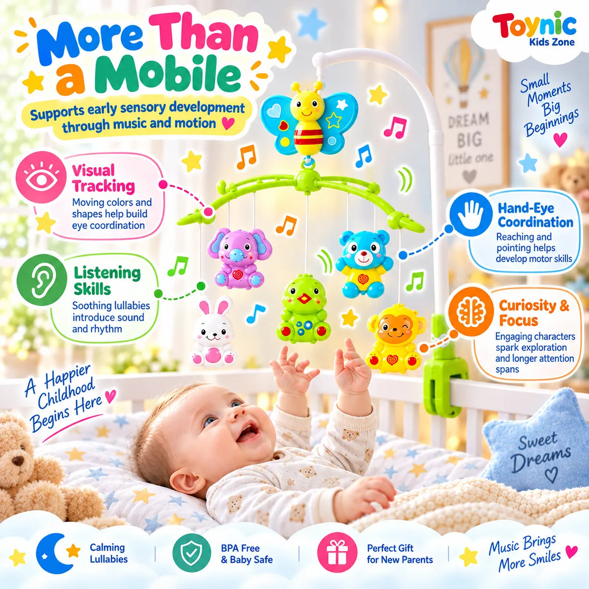 LullabyBell Baby Crib Musical Bell – Soothing Lullaby Nursery Toy