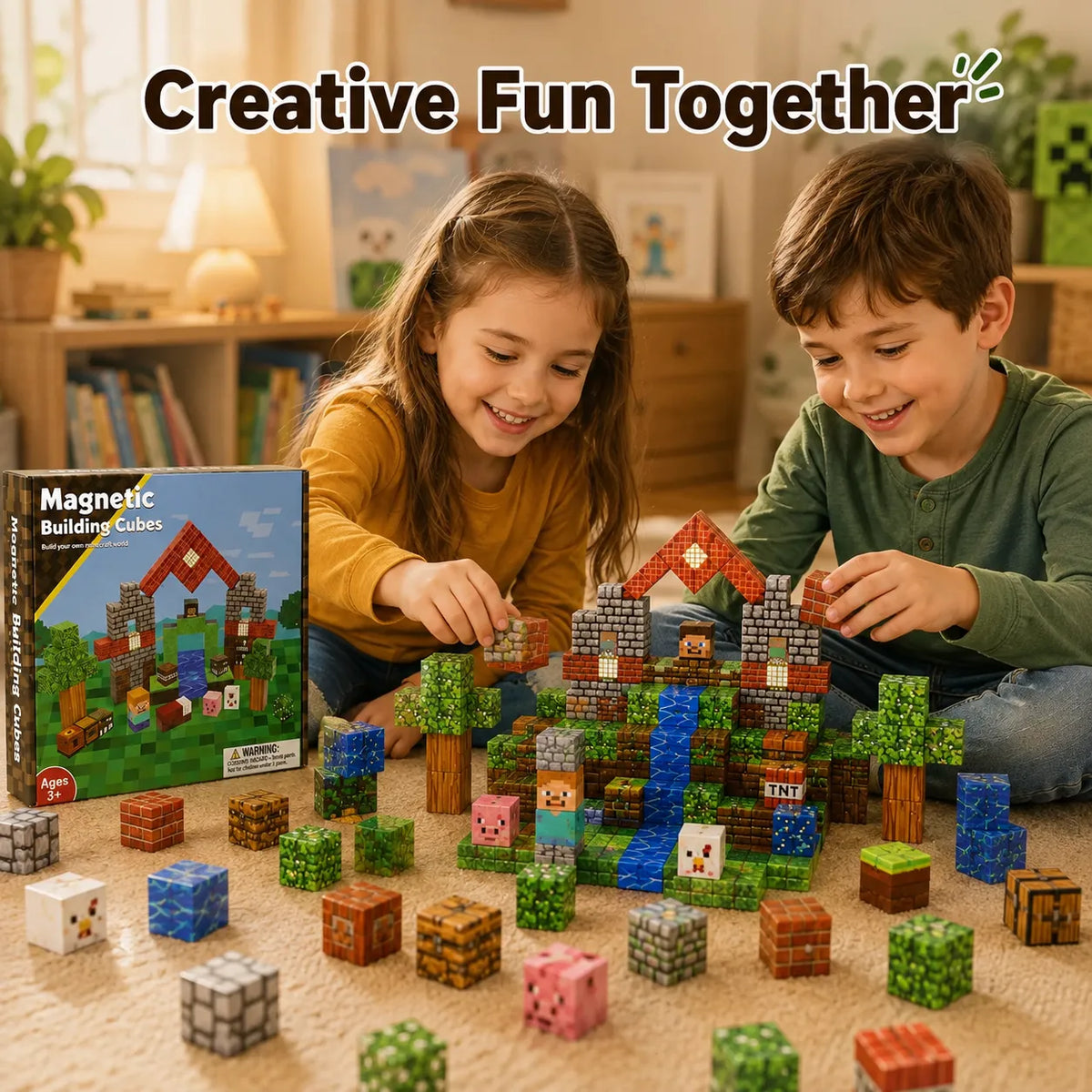 Minecraft Magnetic Building Blocks Cubes For Kids