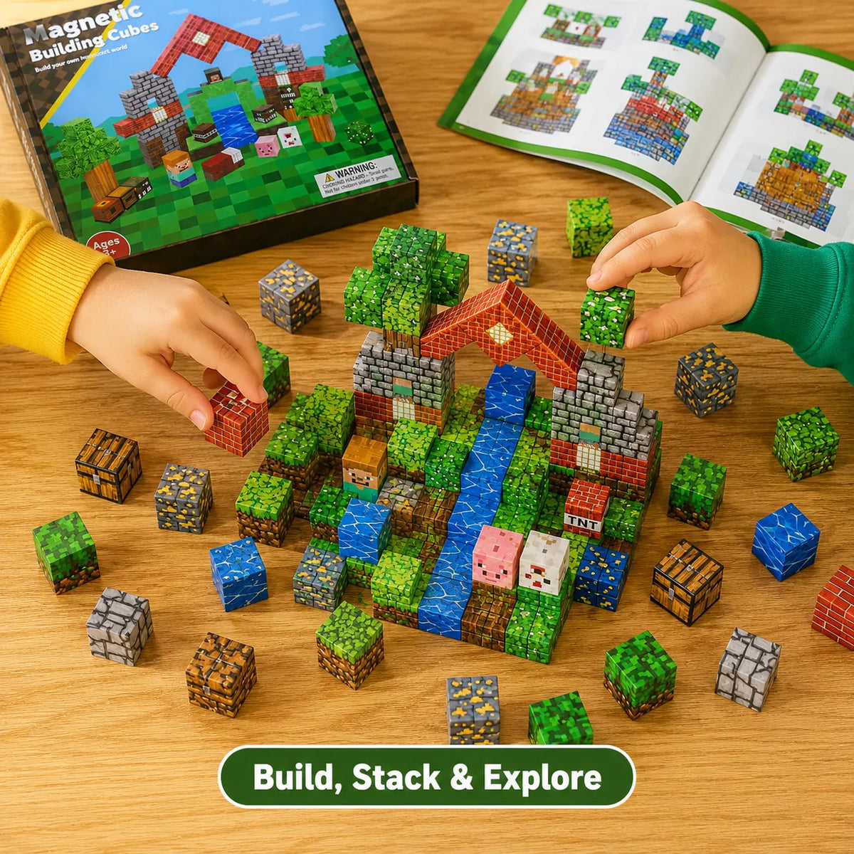 Minecraft Magnetic Building Blocks Cubes For Kids