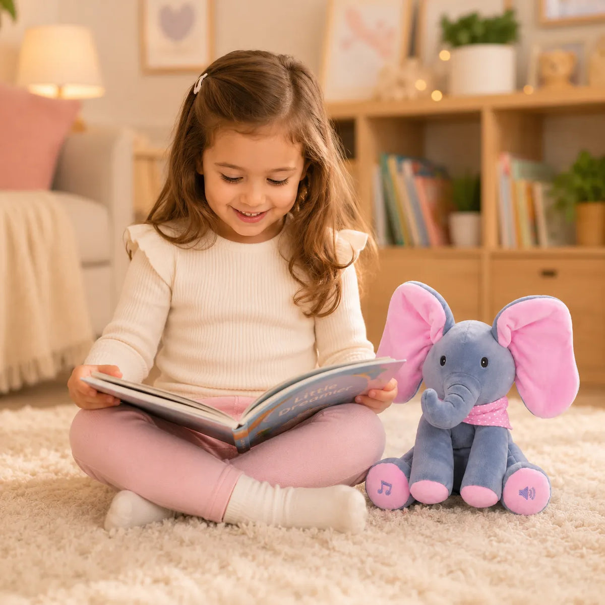Musical Soft Peek-A-Boo Elephant Baby Toy