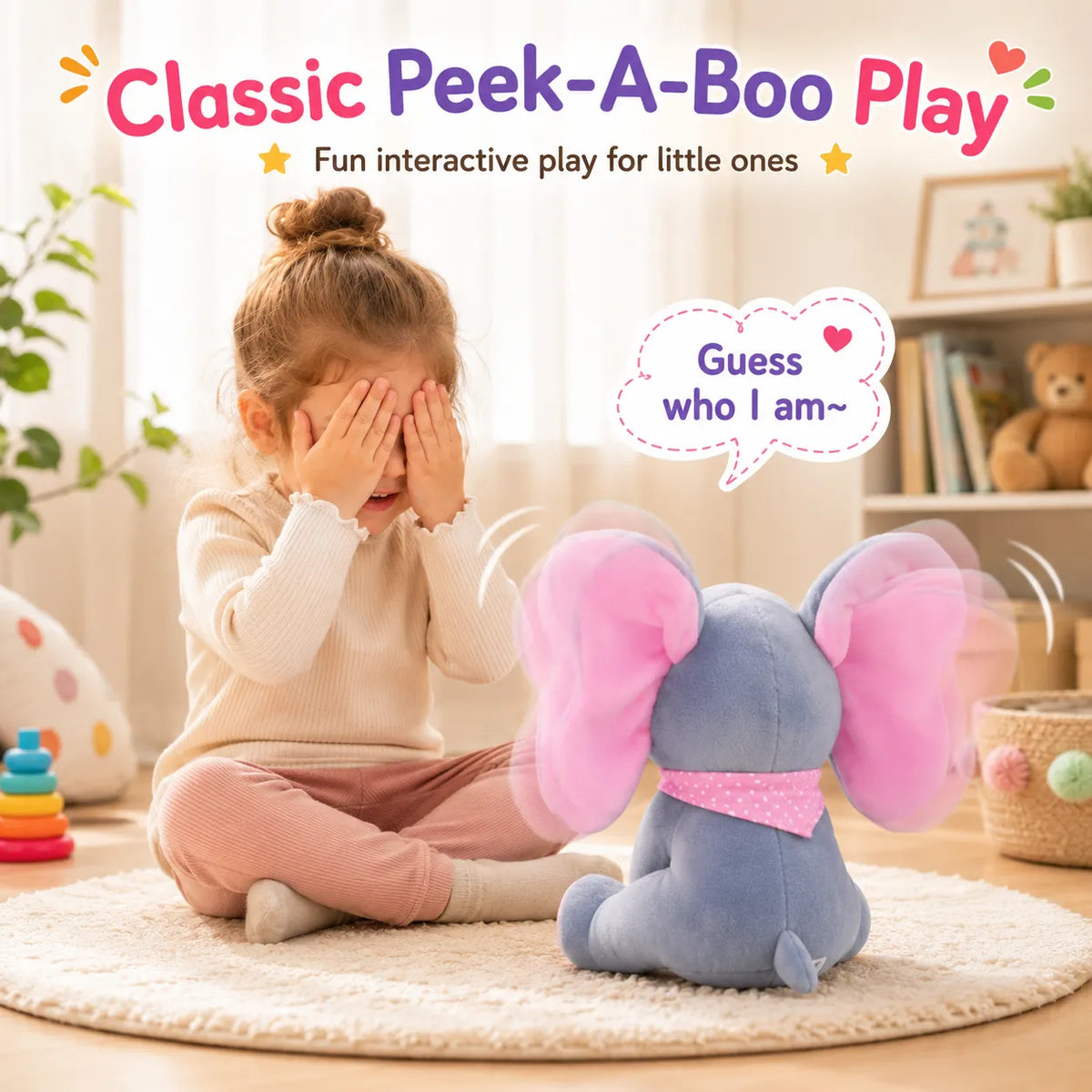 Musical Soft Peek-A-Boo Elephant Baby Toy