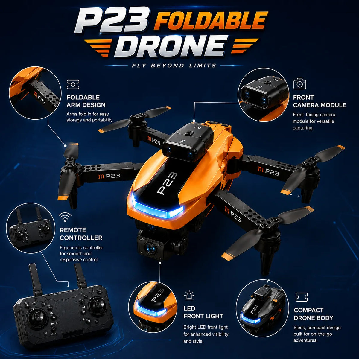 P23 Pro Foldable Camera Drone with Intelligent Obstacle Avoidance – GPS Aerial Photography