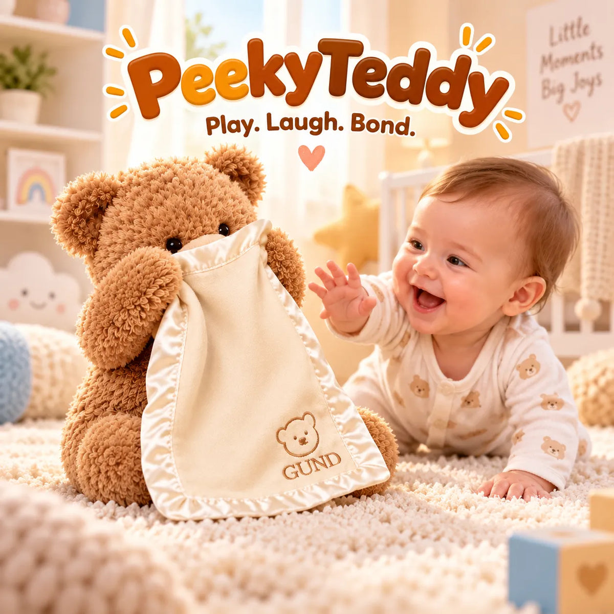 PeekyTeddy Hide & Seek Plush Bear – Interactive Peek-a-Boo Teddy Toy | Toynic Kids Zone