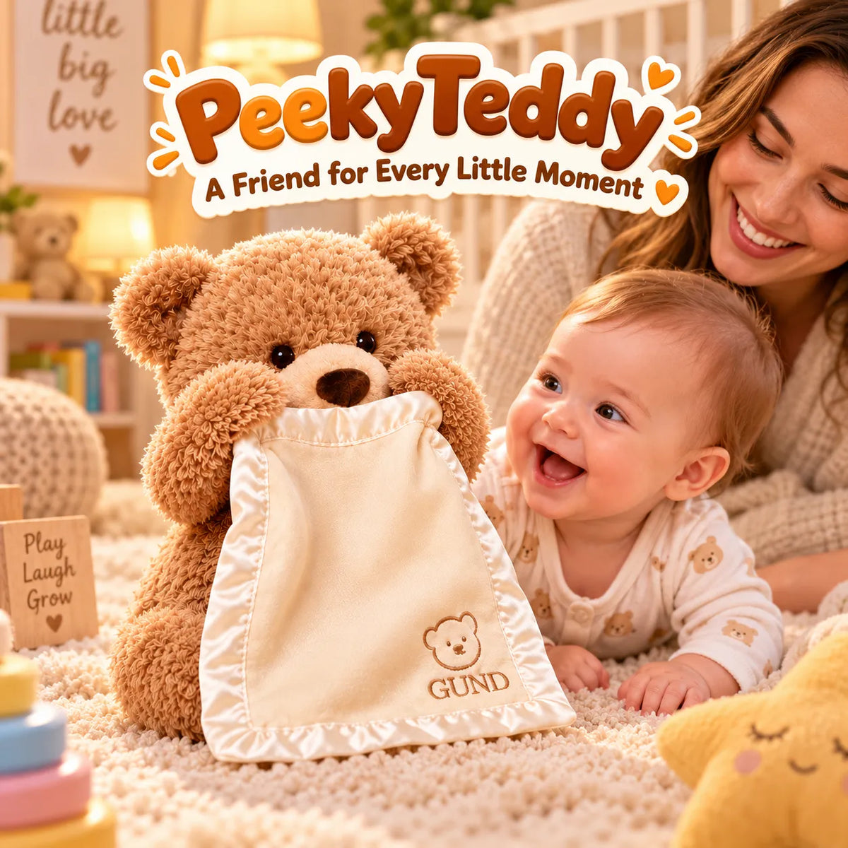PeekyTeddy Hide & Seek Plush Bear – Interactive Peek-a-Boo Teddy Toy | Toynic Kids Zone