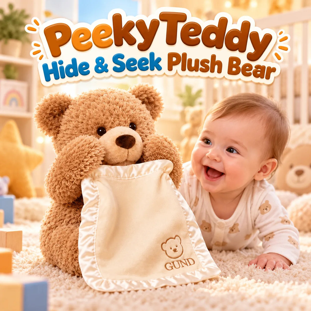 PeekyTeddy Hide & Seek Plush Bear – Interactive Peek-a-Boo Teddy Toy | Toynic Kids Zone