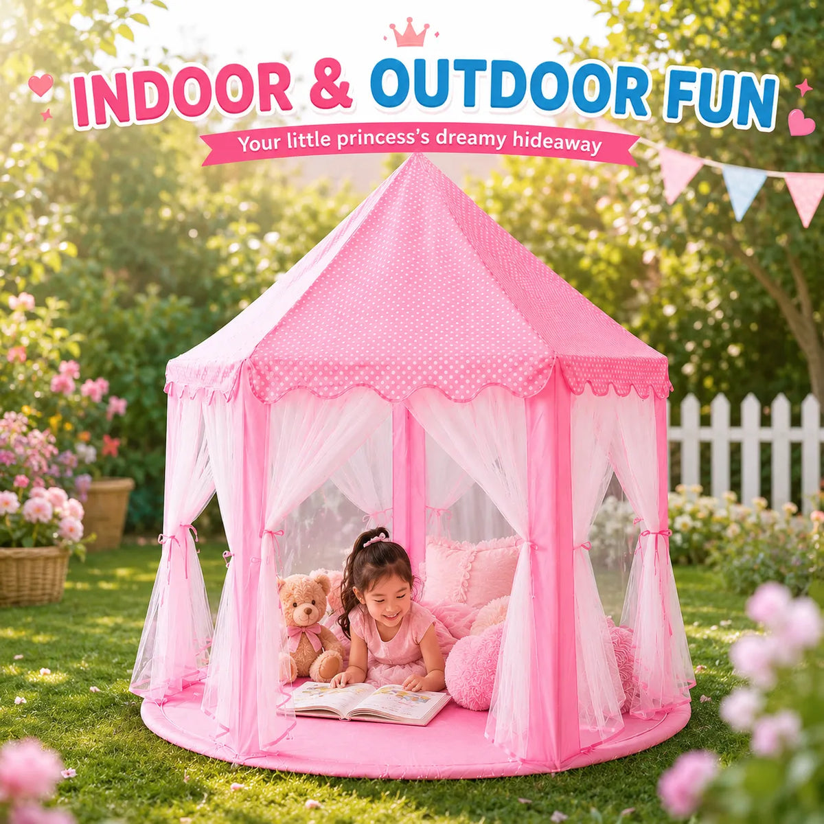 Princess Castle Play Tent House for Kids – Dreamy Playhouse & Indoor Fort