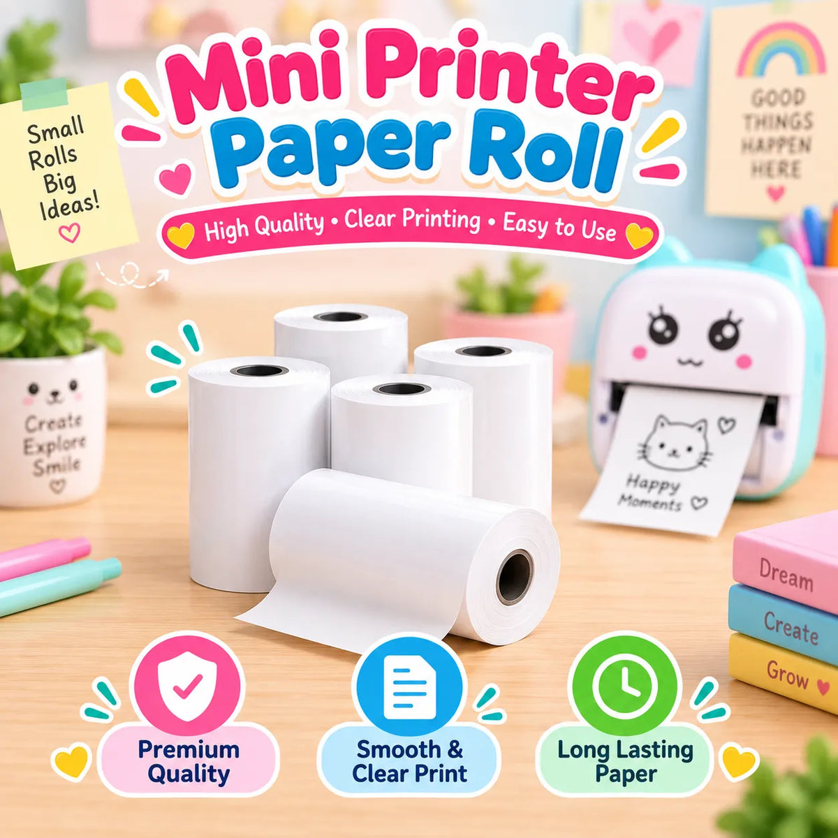 PrintPocket Thermal Sticker Paper Rolls – Inkless Bluetooth Pocket Printer