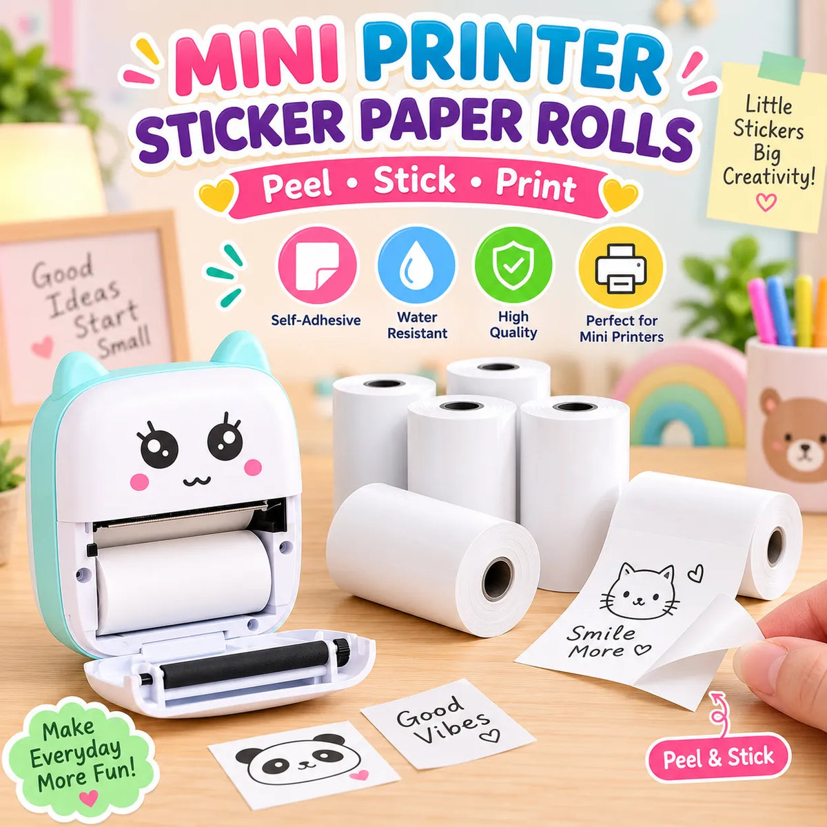 PrintPocket Thermal Sticker Paper Rolls – Inkless Bluetooth Pocket Printer