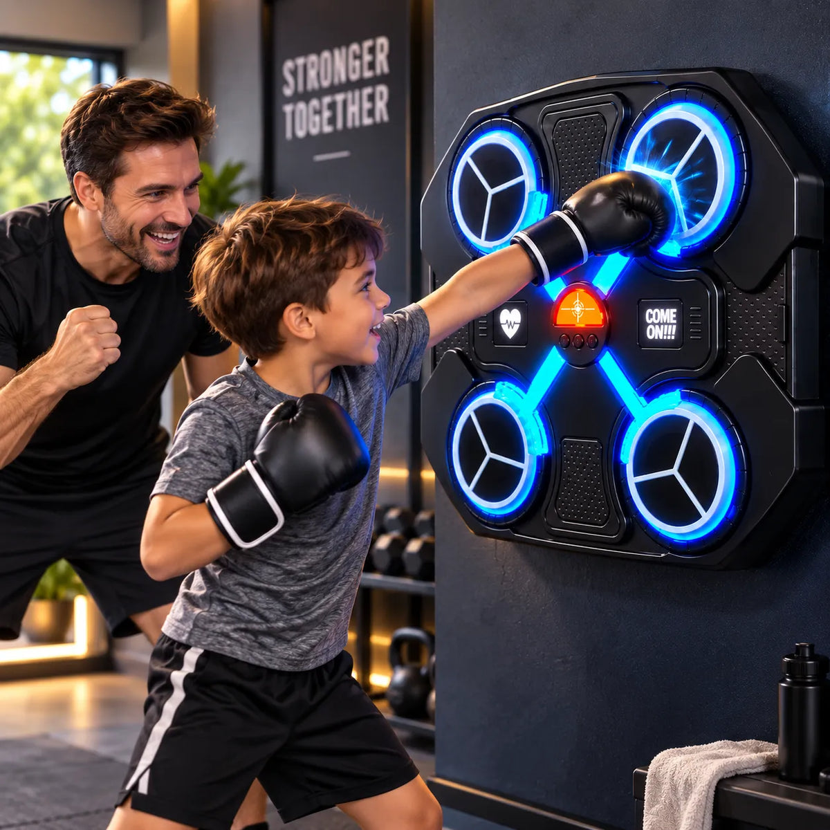 PunchBeats Musical Boxing Trainer – LED Music Boxing Workout Machine