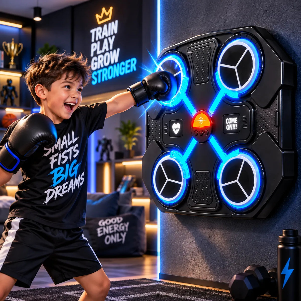 PunchBeats Musical Boxing Trainer – LED Music Boxing Workout Machine