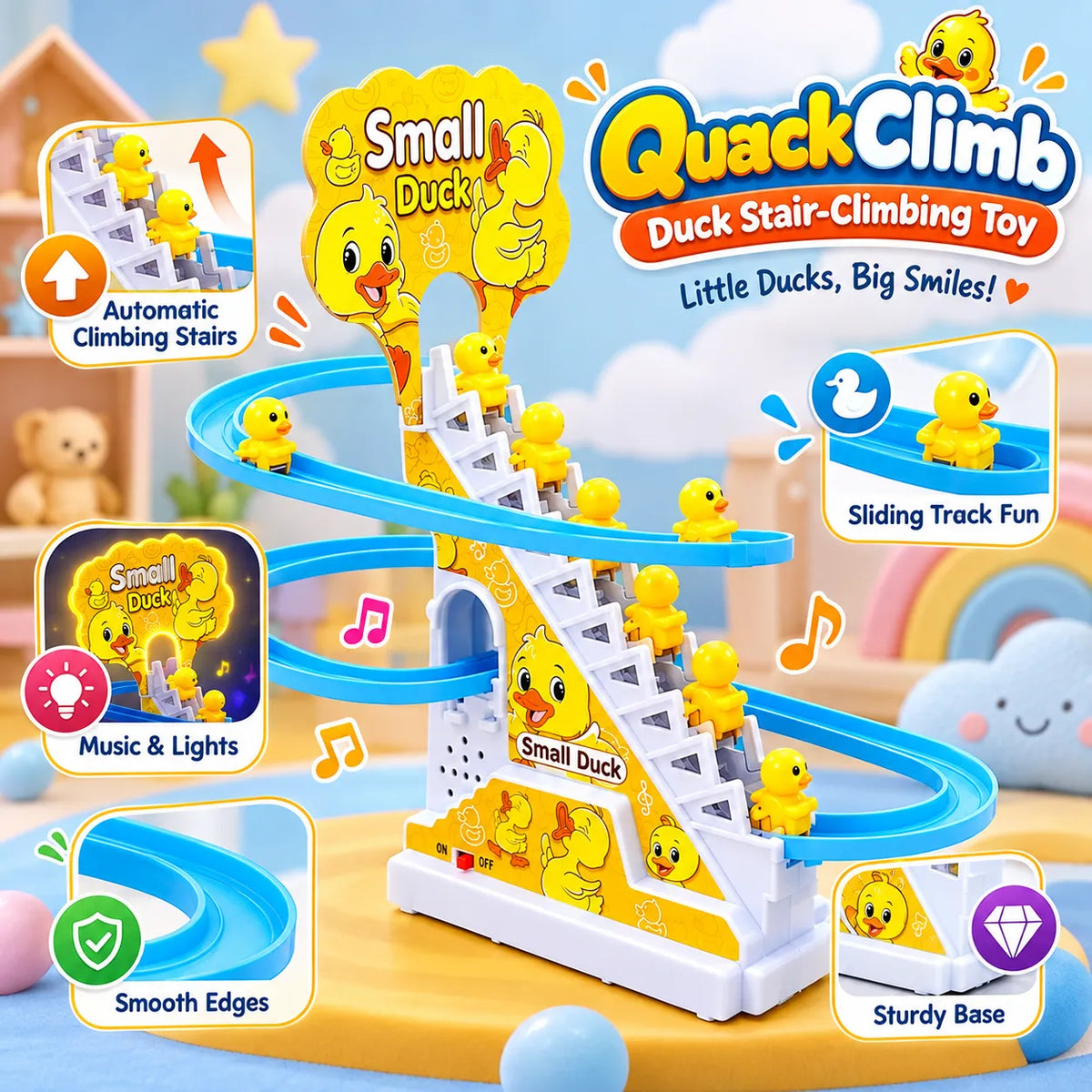 QuackClimb Duck Stair-Climbing Toy – Musical Duck Track Toy for Toddlers | Toynic Kids Zone