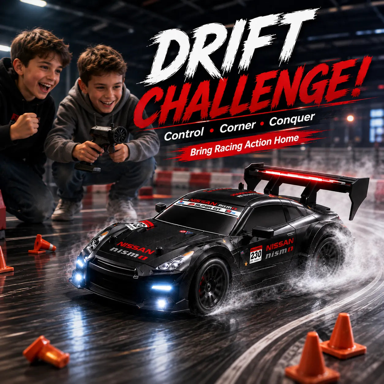 RC Nissan GT-R Drift Car for Kids – 2.4GHz High Speed Racing Toy with Remote Control