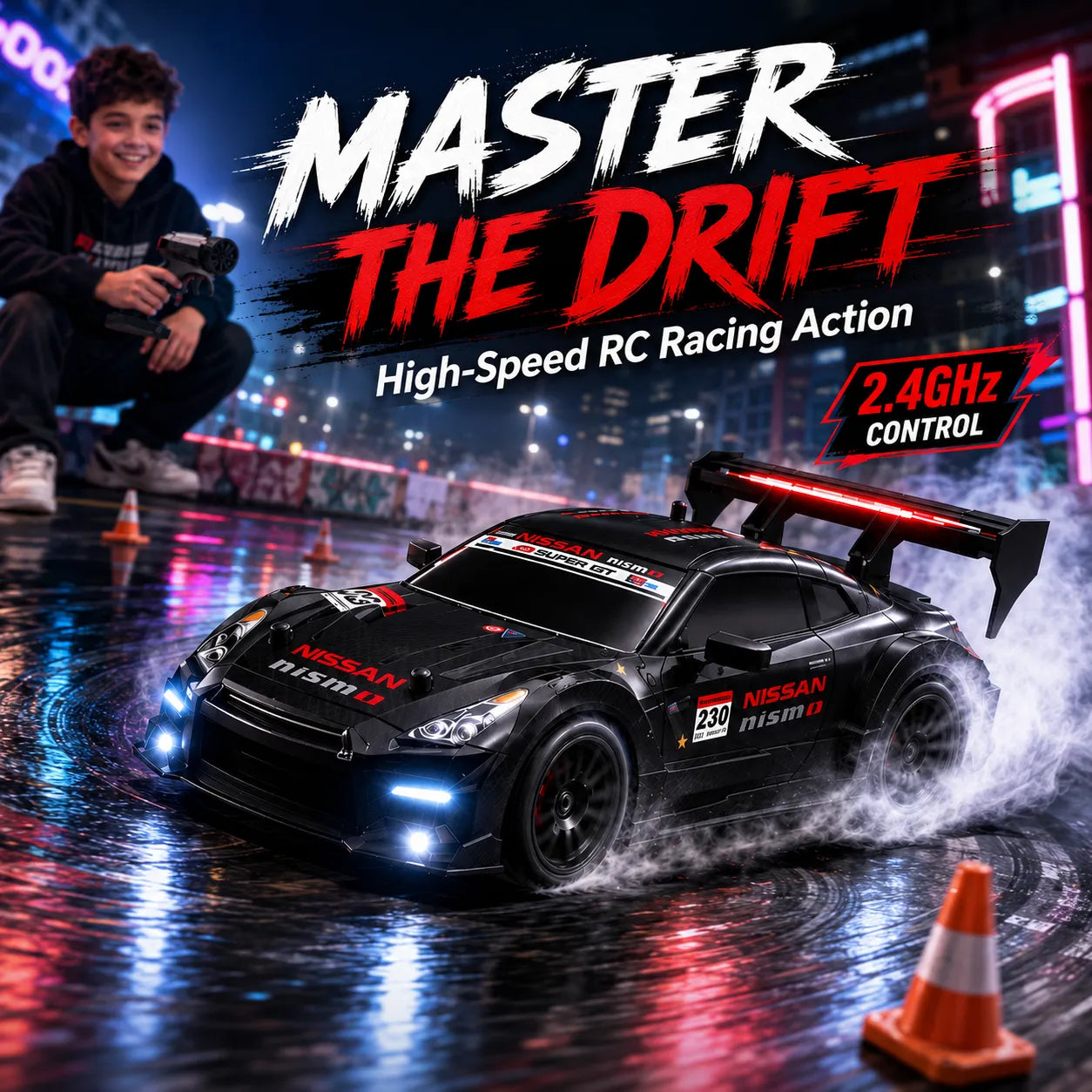 RC Nissan GT-R Drift Car for Kids – 2.4GHz High Speed Racing Toy with Remote Control