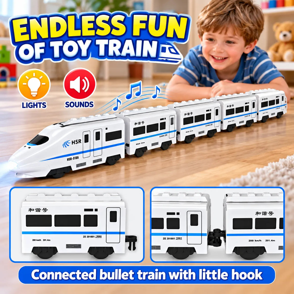 RailRider Electric RC Train Set – Remote Control Railway Toy with Lights & Sound