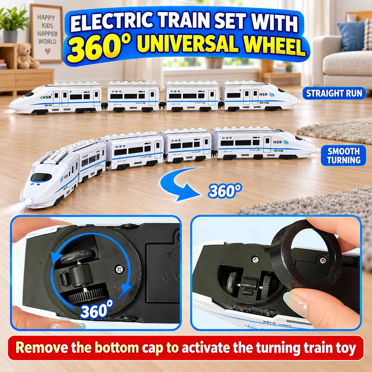RailRider Electric RC Train Set – Remote Control Railway Toy with Lights & Sound