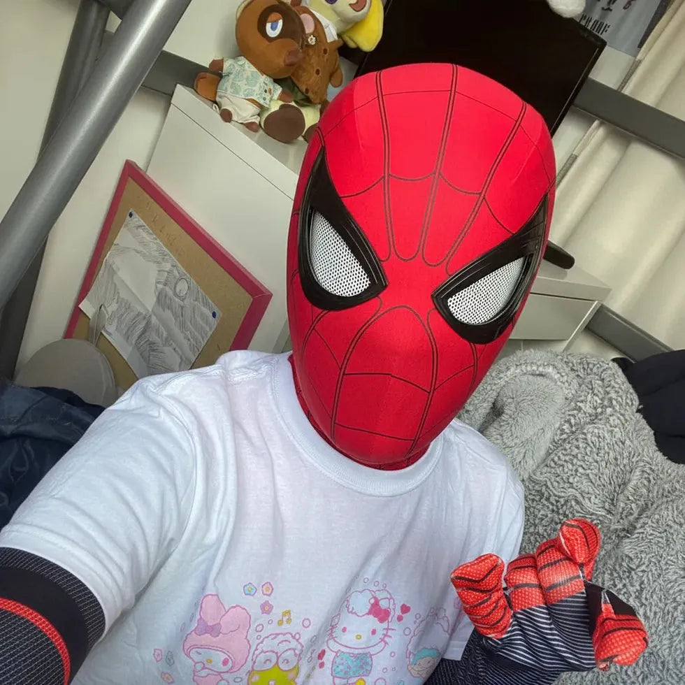 Realistic Spider-Man Mask with Moving Eyes for Kids – Superhero Costume Accessory