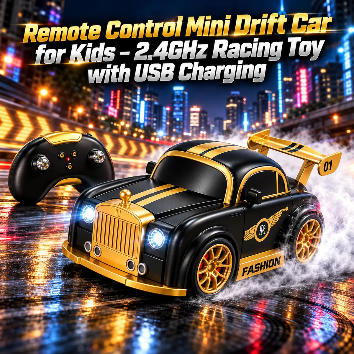 Remote Control Mini Drift Car for Kids – 2.4GHz Racing Toy with USB Charging