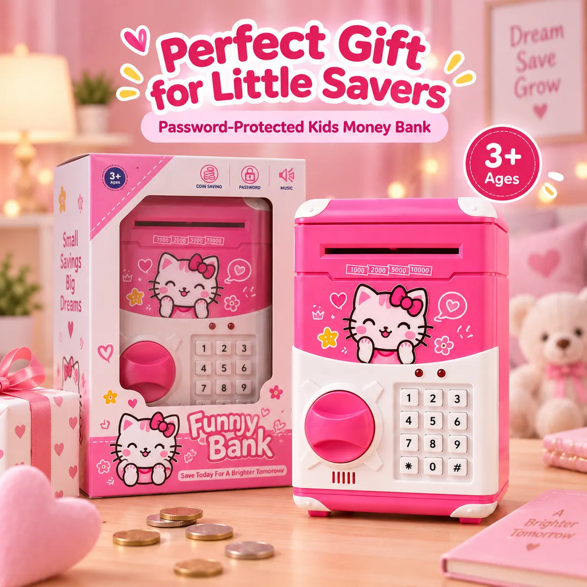 SaveSmart ATM Electronic Piggy Bank – Password-Protected Kids Money Bank | Toynic Kids Zone