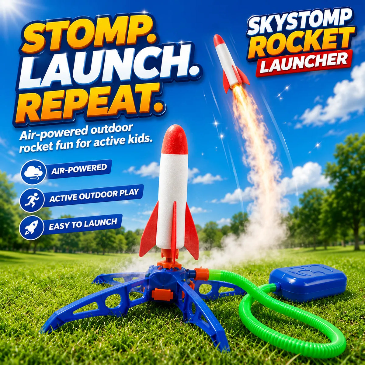 SkyStomp Rocket Launcher – Air-Powered Foam Outdoor Toy
