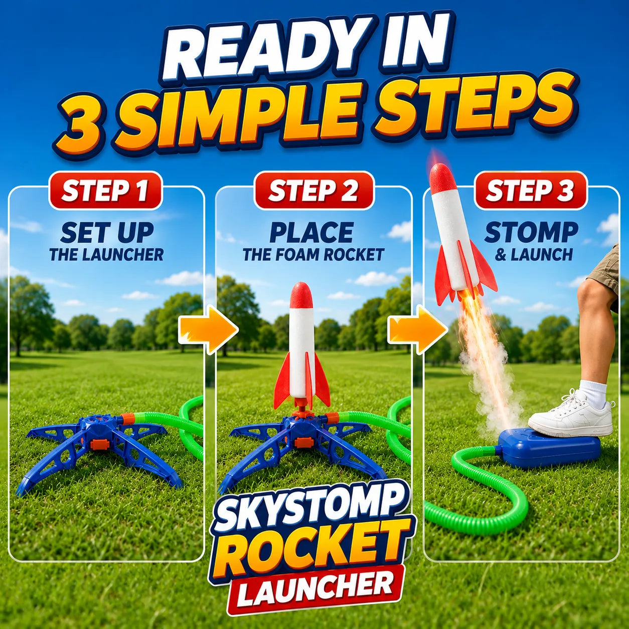 SkyStomp Rocket Launcher – Air-Powered Foam Outdoor Toy