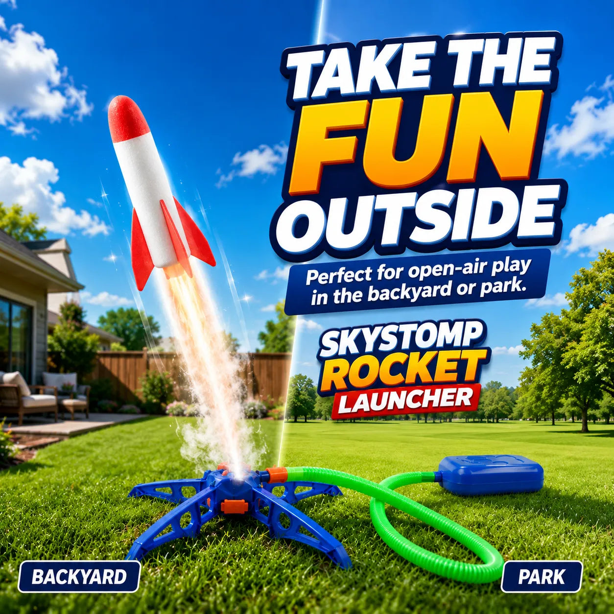 SkyStomp Rocket Launcher – Air-Powered Foam Outdoor Toy