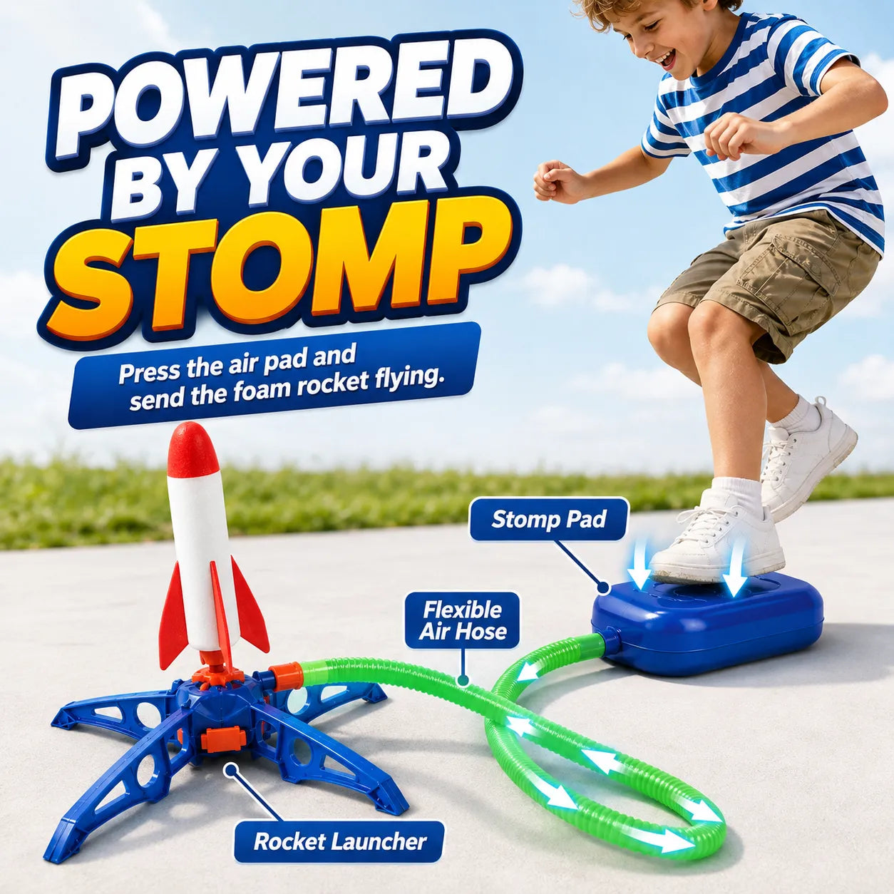 SkyStomp Rocket Launcher – Air-Powered Foam Outdoor Toy