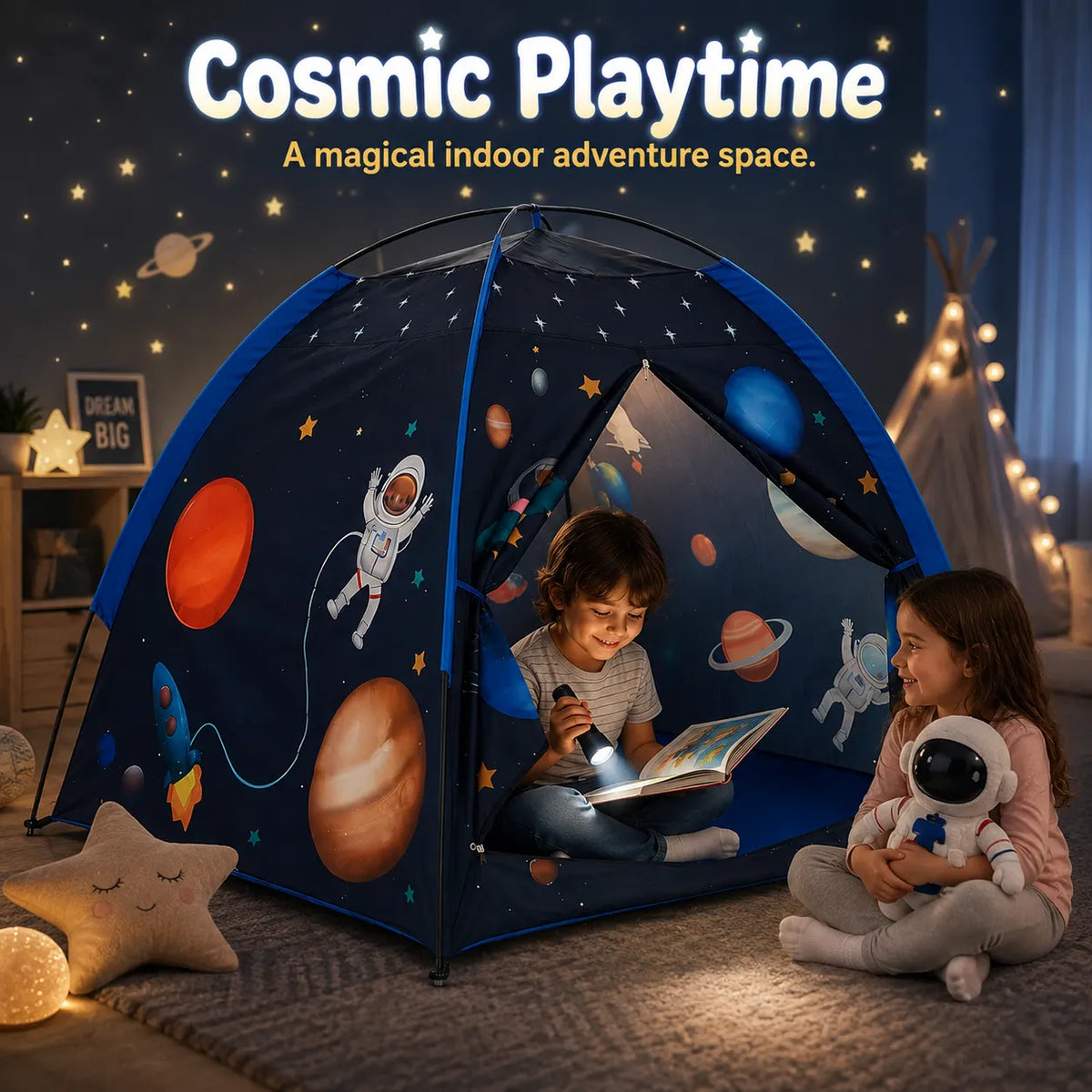 Space World Galaxy Indoor Play Tent House for Kids – Planetarium & Fort