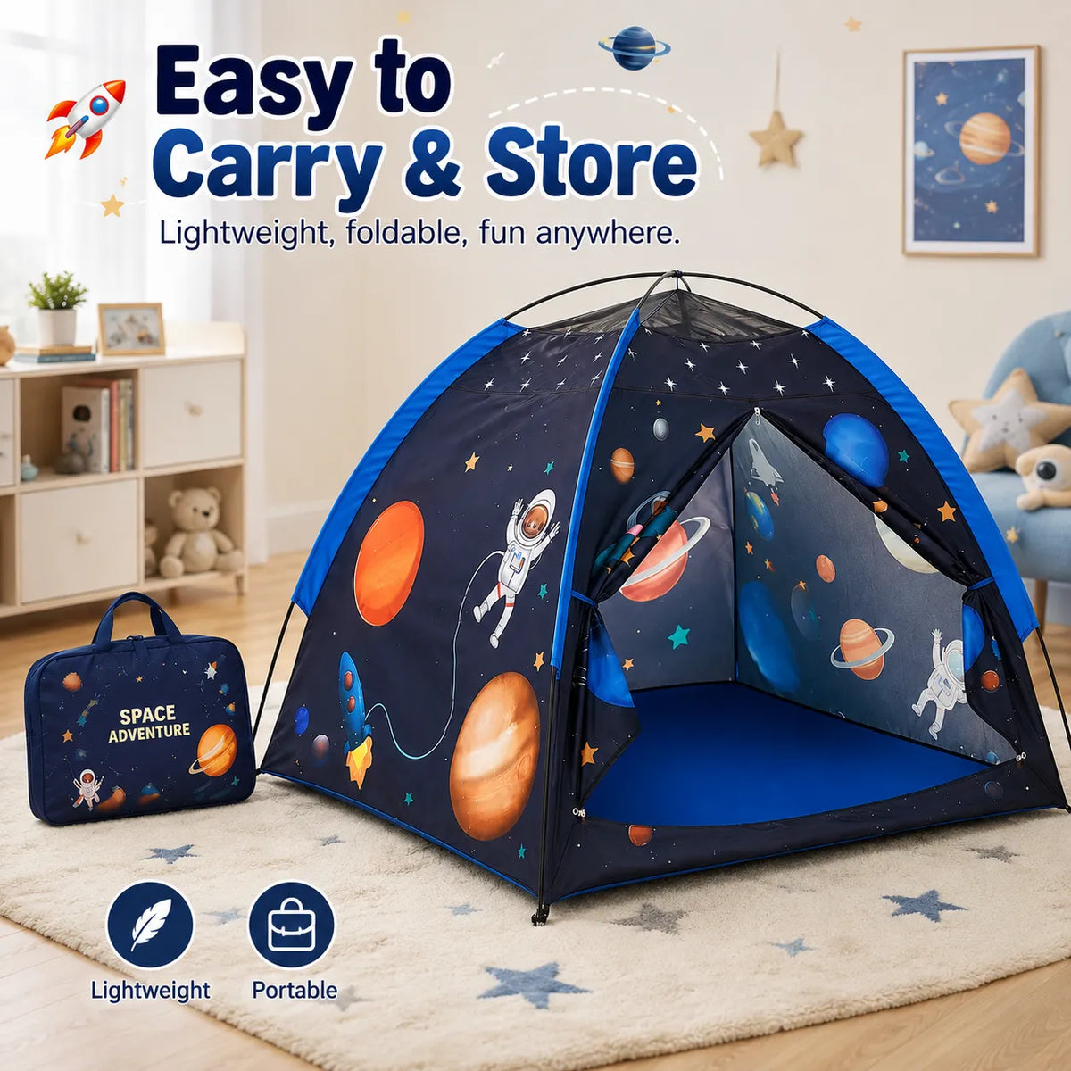 Space World Galaxy Indoor Play Tent House for Kids – Planetarium & Fort