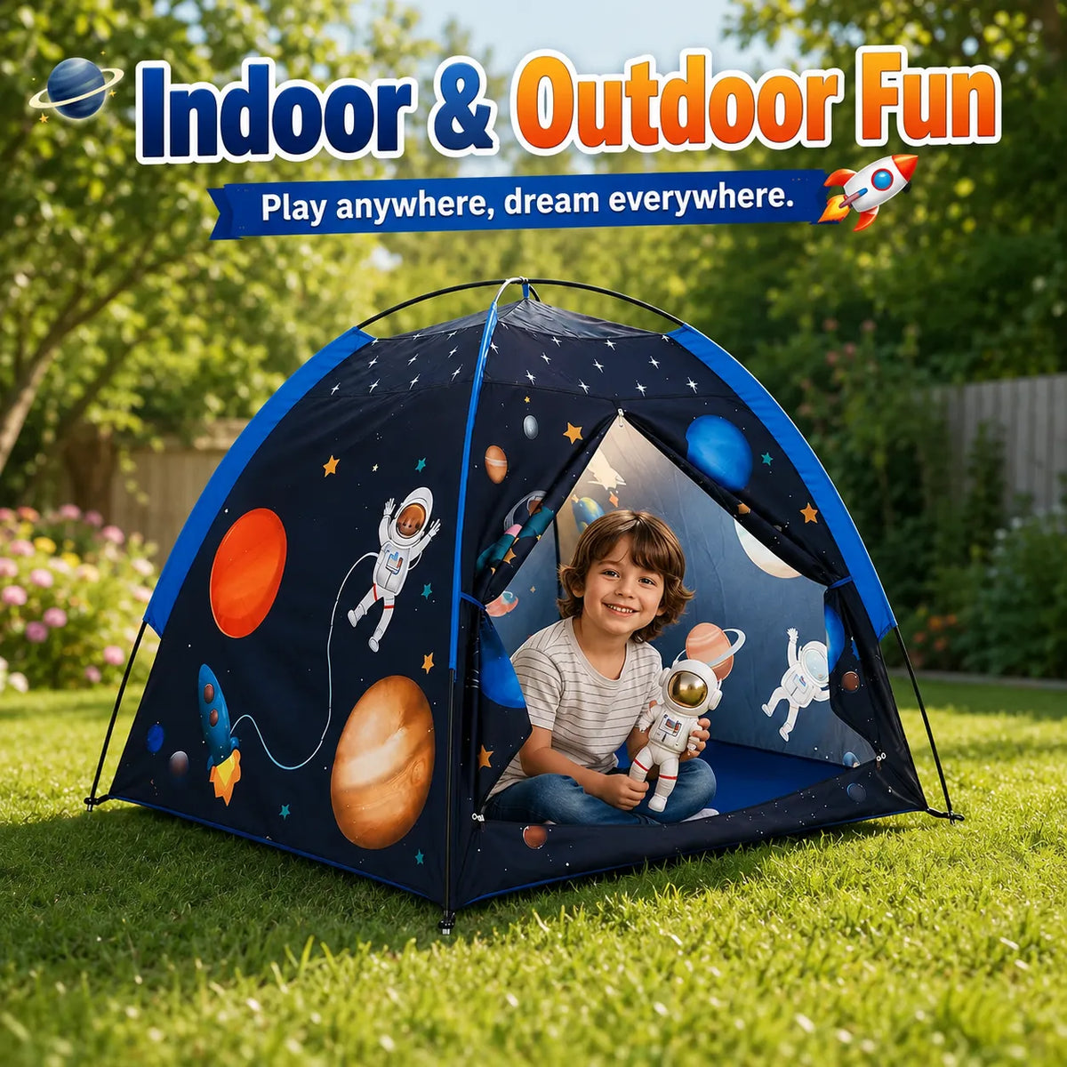 Space World Galaxy Indoor Play Tent House for Kids – Planetarium & Fort