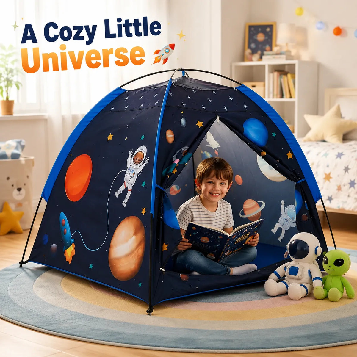 Space World Galaxy Indoor Play Tent House for Kids – Planetarium & Fort