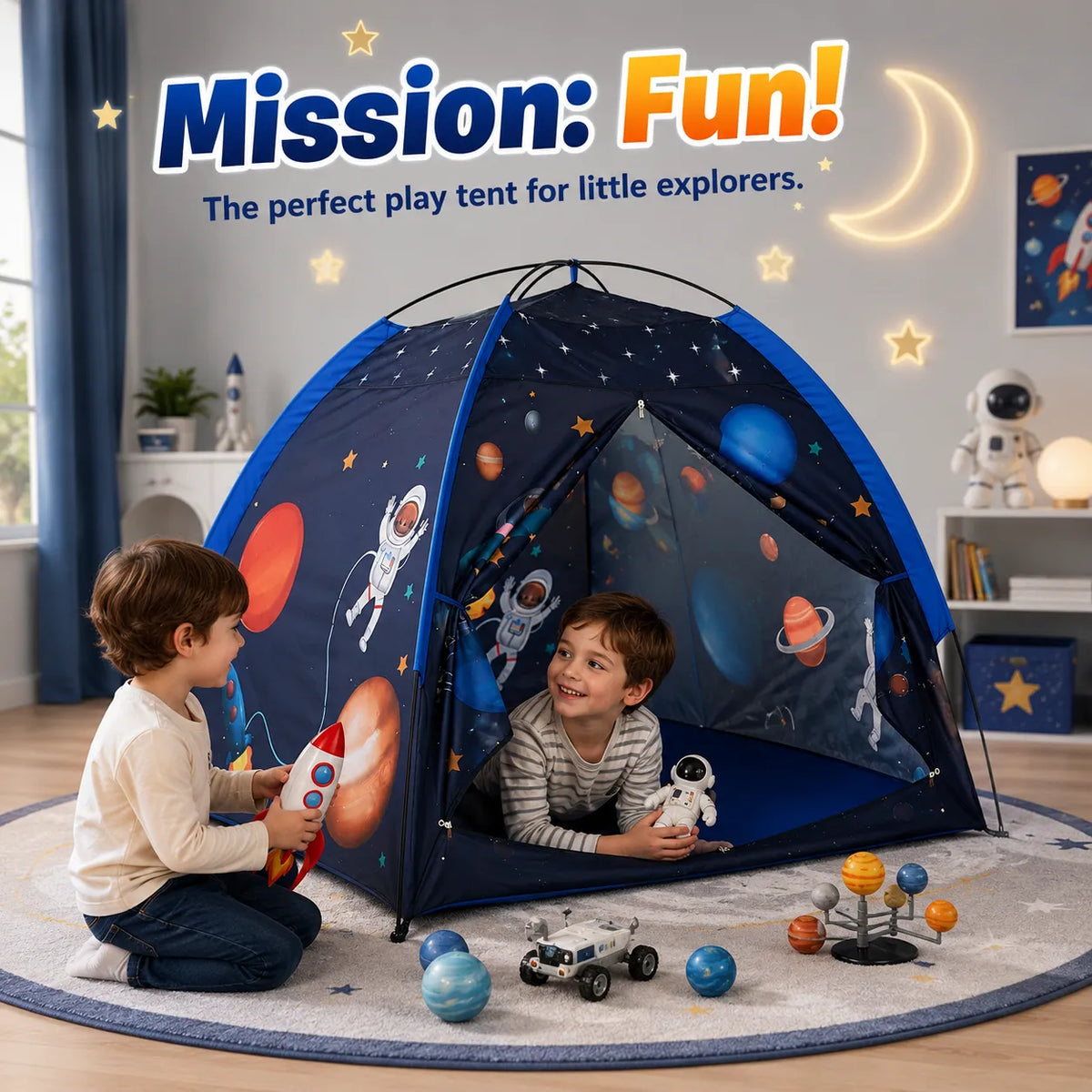 Space World Galaxy Indoor Play Tent House for Kids – Planetarium & Fort
