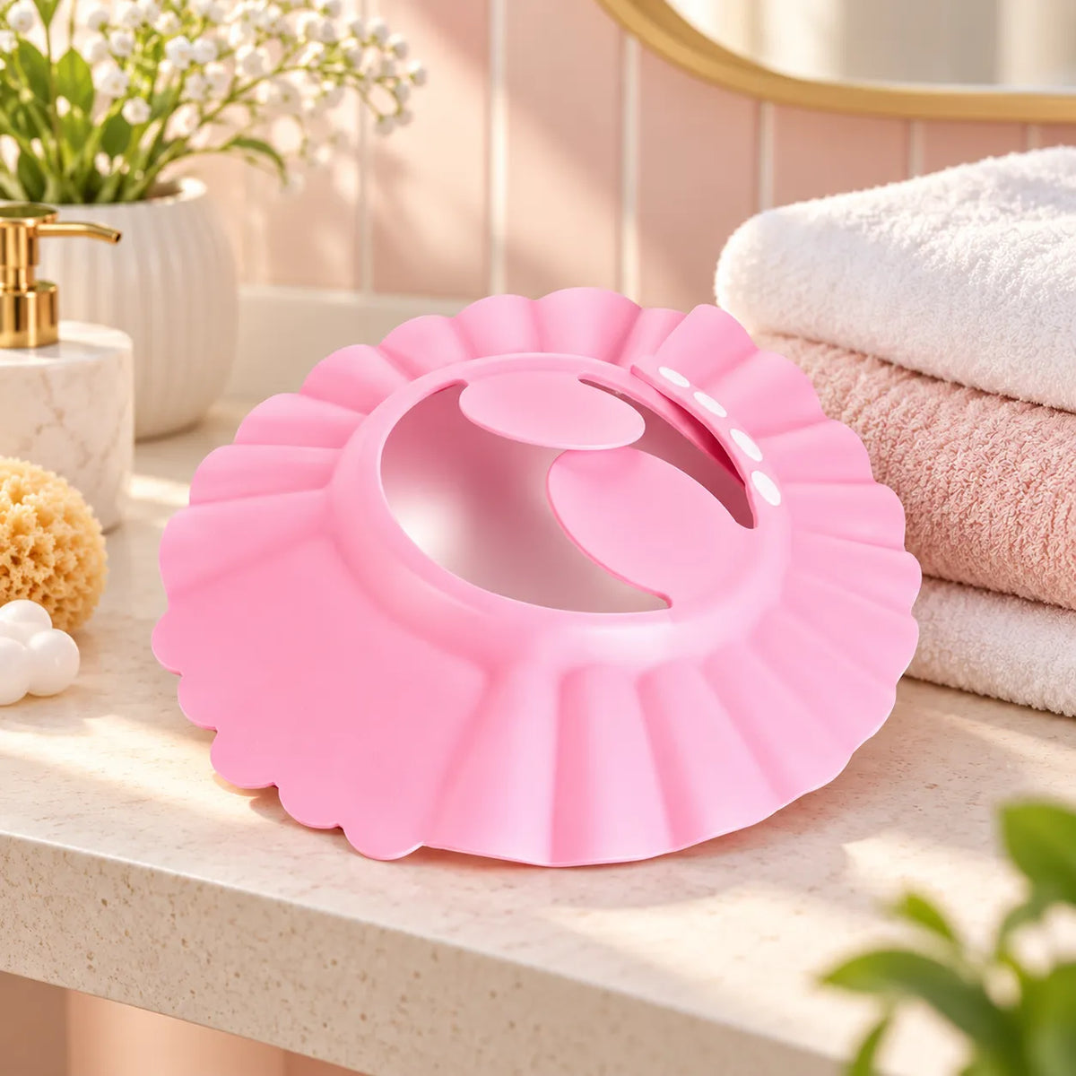 SplashGuard Baby Shower Visor Cap – Adjustable Baby Shampoo Bath Cap | Toynic Kids Zone