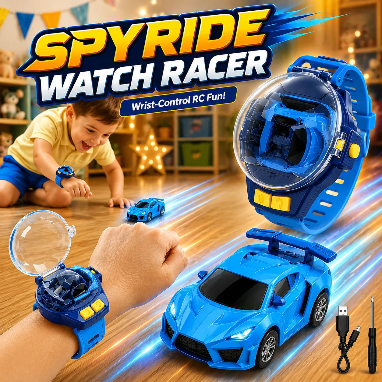 SpyRide Wrist-Control RC Racer Watch Car – RC Toys for Kids