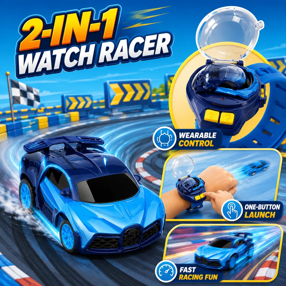 SpyRide Wrist-Control RC Racer Watch Car – RC Toys for Kids