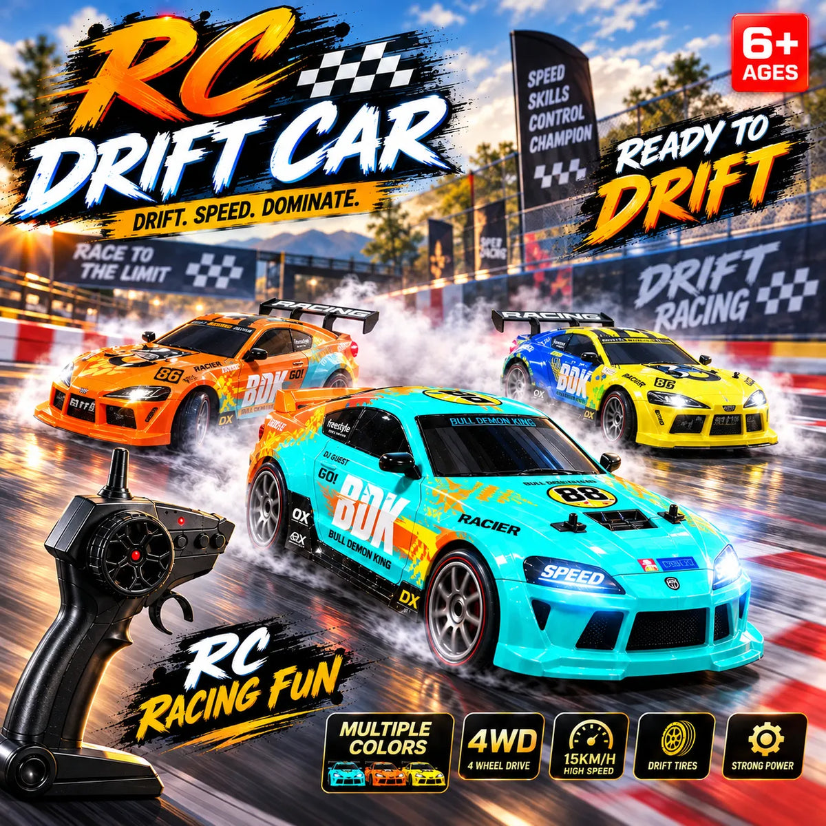 Toyota Supra MK5 RC Sports Drift Car – Remote Control Drift Racing Toy for Kids