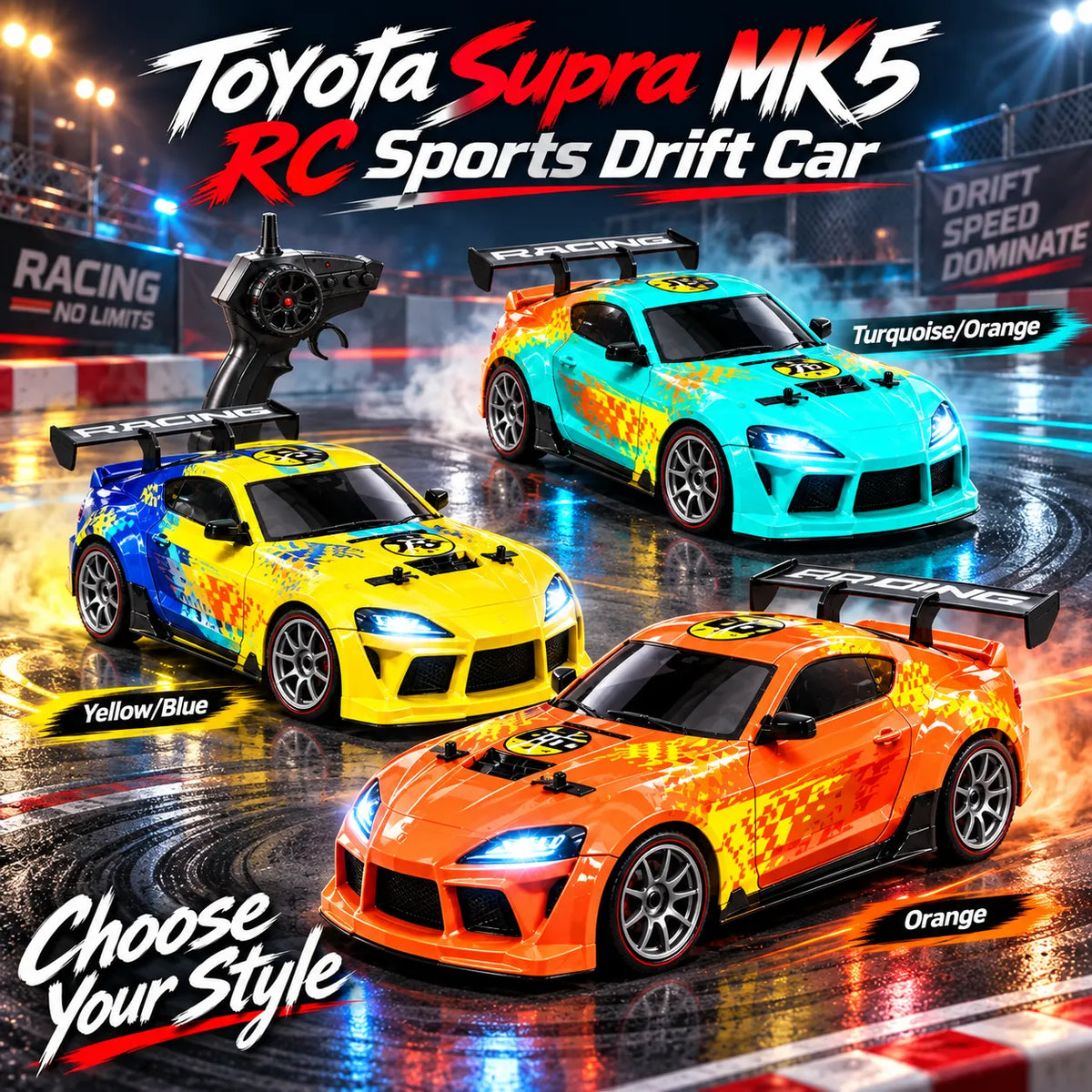 Toyota Supra MK5 RC Sports Drift Car – Remote Control Drift Racing Toy for Kids