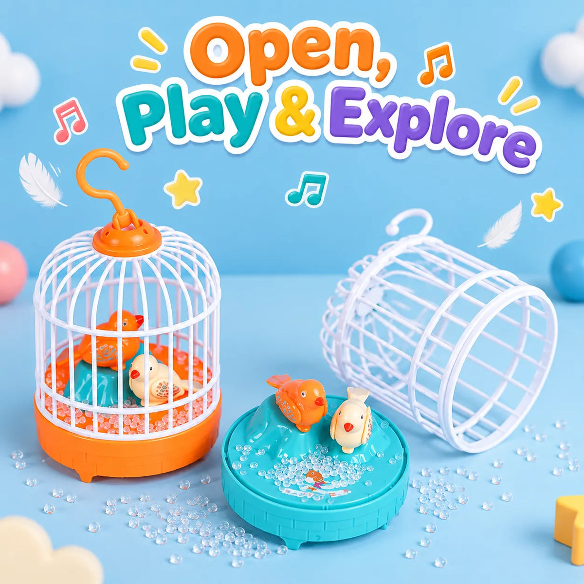 TweedleBird Singing Bird Cage Toy – Musical Light & Sound Sensory Toy | Toynic Kids Zone