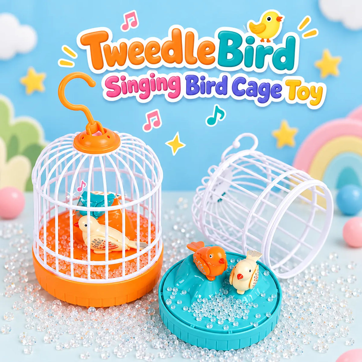 TweedleBird Singing Bird Cage Toy – Musical Light & Sound Sensory Toy | Toynic Kids Zone