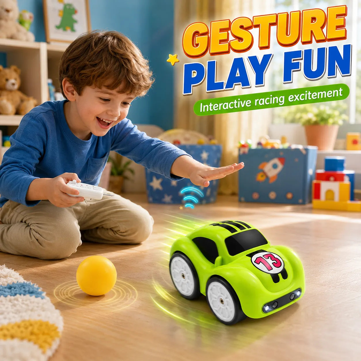 Velocity Smart Gesture RC Racing Car – Rechargeable Remote Control Toy