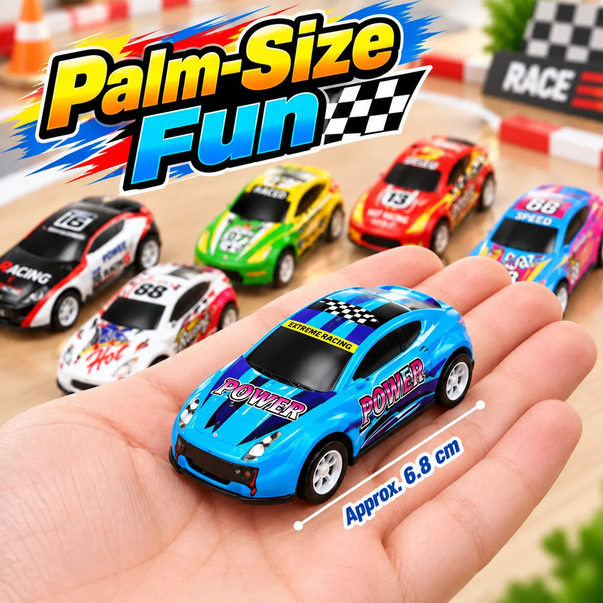 ZoomFleet Die-Cast Cars 6-Pack – Pull-Back Toy Cars for Kids