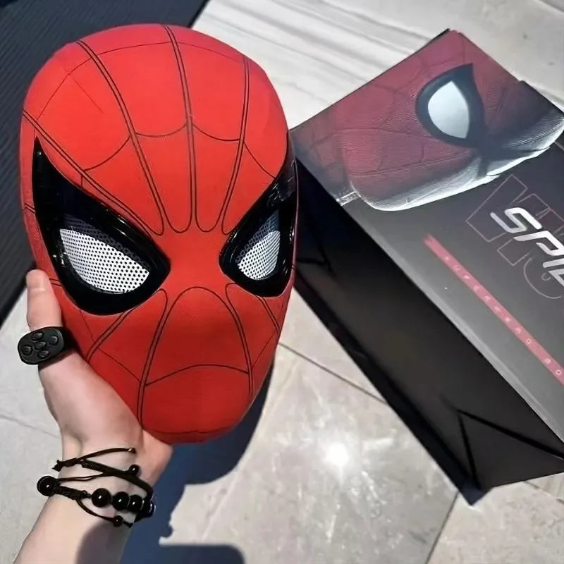 Realistic Spider-Man Mask with Moving Eyes for Kids – Superhero Costume Accessory
